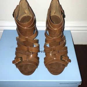 Brown Nine West pump sandals